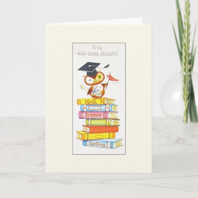 Vintage High School Graduation Greeting Card (Front)