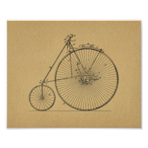 Vintage High Wheeler Bicycle Patent Art Print