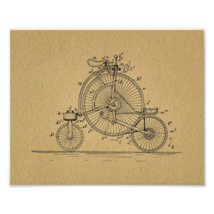 Vintage High Wheeler Bicycle Patent Art Print