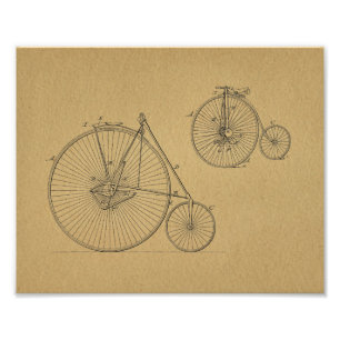 Vintage High Wheeler Bicycles Patent Art Print