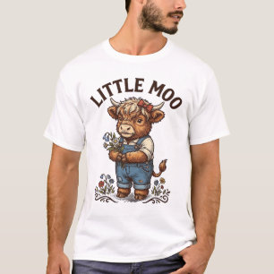Vintage Highland Calf Cute Cow Overalls Shirt Desi