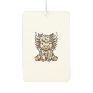 Vintage Highland Cow Floral Patchwork Shirt_1 Air Freshener