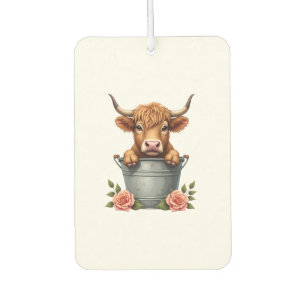Vintage Highland Cow Flower Market Design with Flo Air Freshener