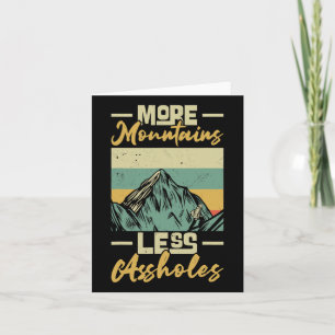 Vintage Hiker More Mountains Less Holes Card