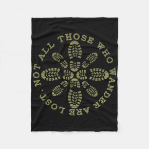 Vintage Hiker Not All Those Who Wander Are Lost Hi Fleece Blanket