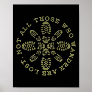 Vintage Hiker Not All Those Who Wander Are Lost Hi Poster