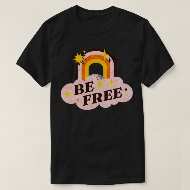 Vintage Hippie Bohemian Style Be Free T-Shirt (Design Front)