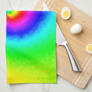 Vintage Hippie Boho Tie Dye Psychedelic Twirl Kitchen Towel