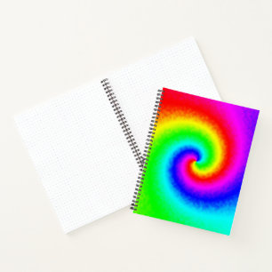 Vintage Hippie Boho Tie Dye Psychedelic Twirl Notebook