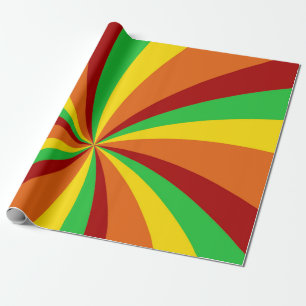 Vintage Hippie Retro Style Swirls Pattern Wrapping Paper