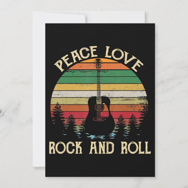 Vintage Hippie Van Flower Bus Peace Love Invitation (Front)