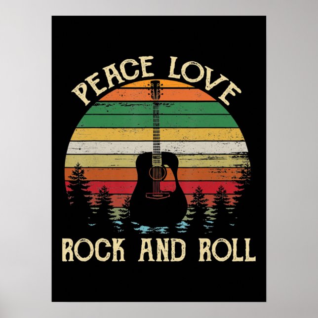 Vintage Hippie Van Flower Bus Peace Love Poster (Front)