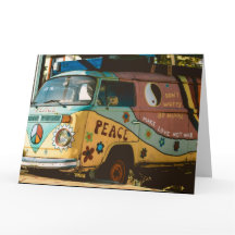 VINTAGE HIPPIE VAN FUNNY GREETING BIRTHDAY CARD