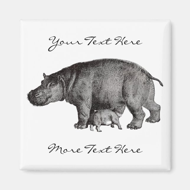 Vintage Hippo Magnet (Front)