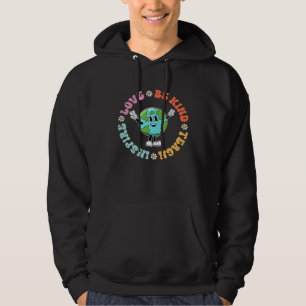Vintage Hippy Teacher Be Kind Teach Inspire Love E Hoodie