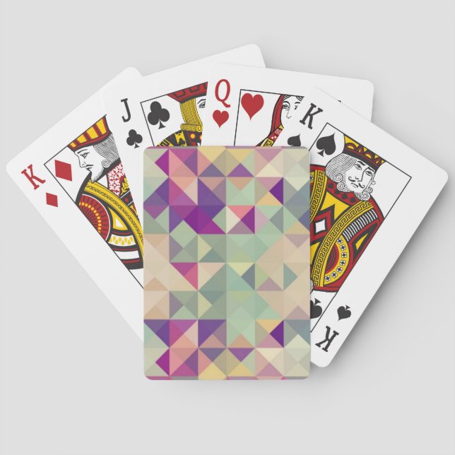 Vintage Hipsters Geometric Pattern. Playing Cards (Back)
