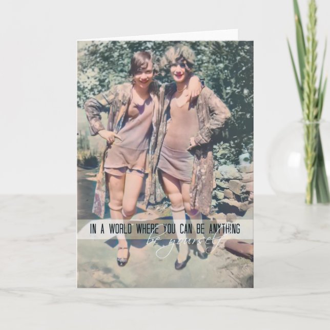 VINTAGE HIPSTERS Greeting Card (Front)
