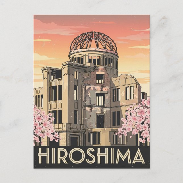 Vintage Hiroshima Japan Peace Dome Travel Postcard (Front)