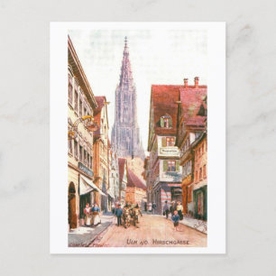 Vintage Hirschgasse, Ulm, Germany Postcard