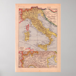 VIntage historic 1920 Italy Poster