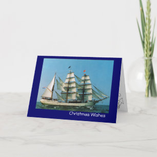 Vintage historic ships, "Europa", Holland Holiday Card