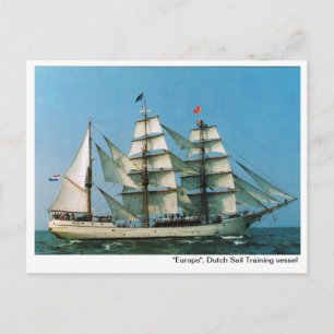 Vintage historic ships,  "Europa", Holland Postcard