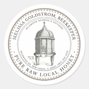 Vintage Hive Honey Étiquette avec nid d'abeille ta