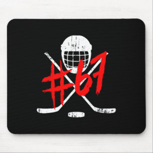 Vintage Hockey 67 Jersey Number  Mouse Pad