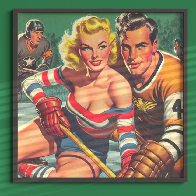 Vintage Hockey Girl Poster (Creator Uploaded)