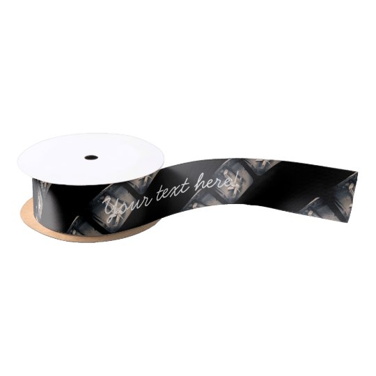 Vintage hockey skate pattern satin ribbon
