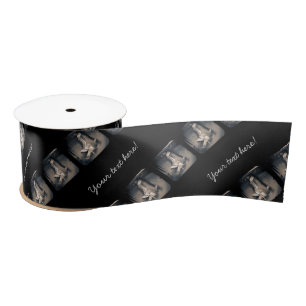 Vintage hockey skate pattern satin ribbon