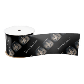 Vintage hockey skate pattern satin ribbon