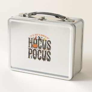 Vintage Hocus Pocus Halloween Pumpkin Shirt Design Metal Lunch Box