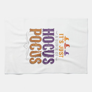 Vintage Hocus Pocus Halloween Typography Design_1 Kitchen Towel