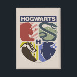Vintage HOGWARTS™ Stamped Crest<br><div class="desc">Show your house pride in bold, vintage-inspired style with this striking Hogwarts™ crest design. Featuring graphic silhouettes representing the four iconic houses — Gryffindor™, Slytherin™, Hufflepuff™, and Ravenclaw™ — this artwork blends classic symbolism with a modern, retro aesthetic. Each house emblem is set within a clean, color-blocked shield, creating a...</div>
