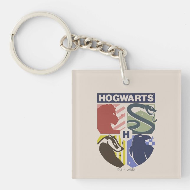 Vintage HOGWARTS™ Stamped Crest Keychain (Front)