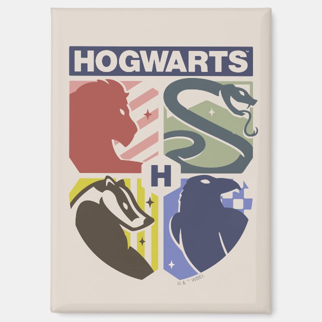 Vintage HOGWARTS™ Stamped Crest Magnet (Front)