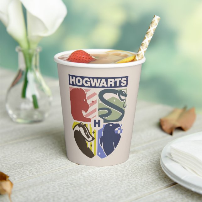 Vintage HOGWARTS™ Stamped Crest Paper Cups (Insitu)
