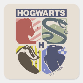 Vintage HOGWARTS™ Stamped Crest Square Sticker