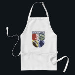 Vintage HOGWARTS™ Stamped Crest Standard Apron<br><div class="desc">Show your house pride in bold, vintage-inspired style with this striking Hogwarts™ crest design. Featuring graphic silhouettes representing the four iconic houses — Gryffindor™, Slytherin™, Hufflepuff™, and Ravenclaw™ — this artwork blends classic symbolism with a modern, retro aesthetic. Each house emblem is set within a clean, color-blocked shield, creating a...</div>