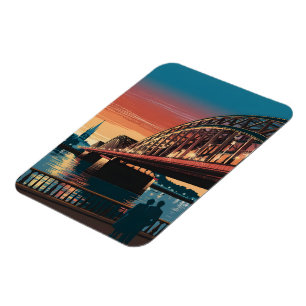 Vintage Hohenzollern Bridge cologne germany gift Magnet