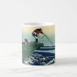Vintage Hokusai Kajikazawa Fisherman Art Coffee Mug