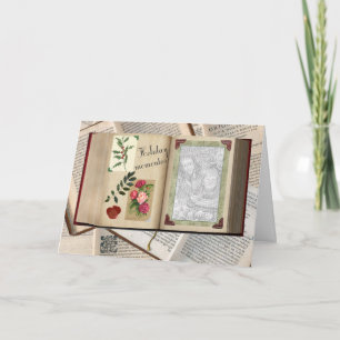 Vintage Holiday Album with Your Photo Card