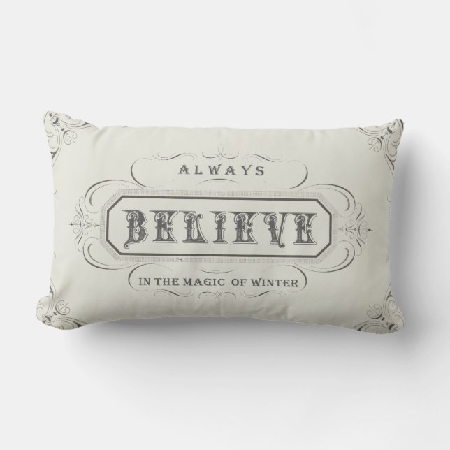 Vintage Holiday...Believe pillow (Front)