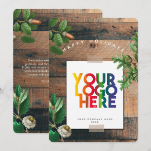 Vintage Holiday Business Logo Christmas Card