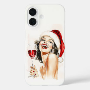 Vintage Holiday Cheer in Watercolor iPhone 16 Case