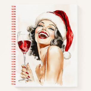Vintage Holiday Cheer in Watercolor Notebook