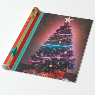 Vintage Holiday Collage Design Wrapping Paper