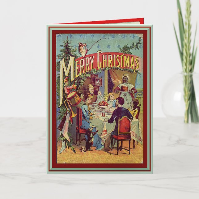 Vintage Holiday Dinner Merry Christmas Personalize (Front)