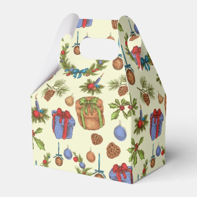 Vintage Holiday Gifts | Christmas Favor Box (Front Side)